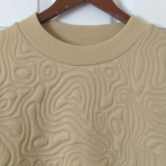Vans Trippy Skate Maze Embroidered Oversized Pullover Crewneck Sweatshirt Tan L - Picture 2 of 13